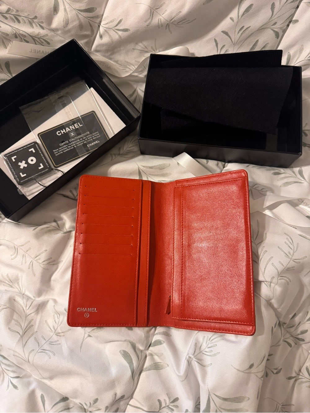 CHANEL Black Authenticity Card Set with Holder